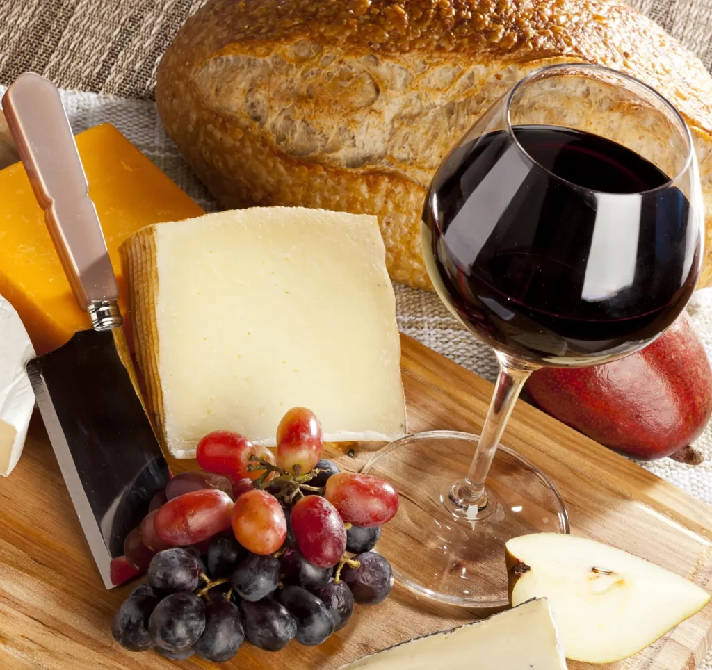 víno a jedlo