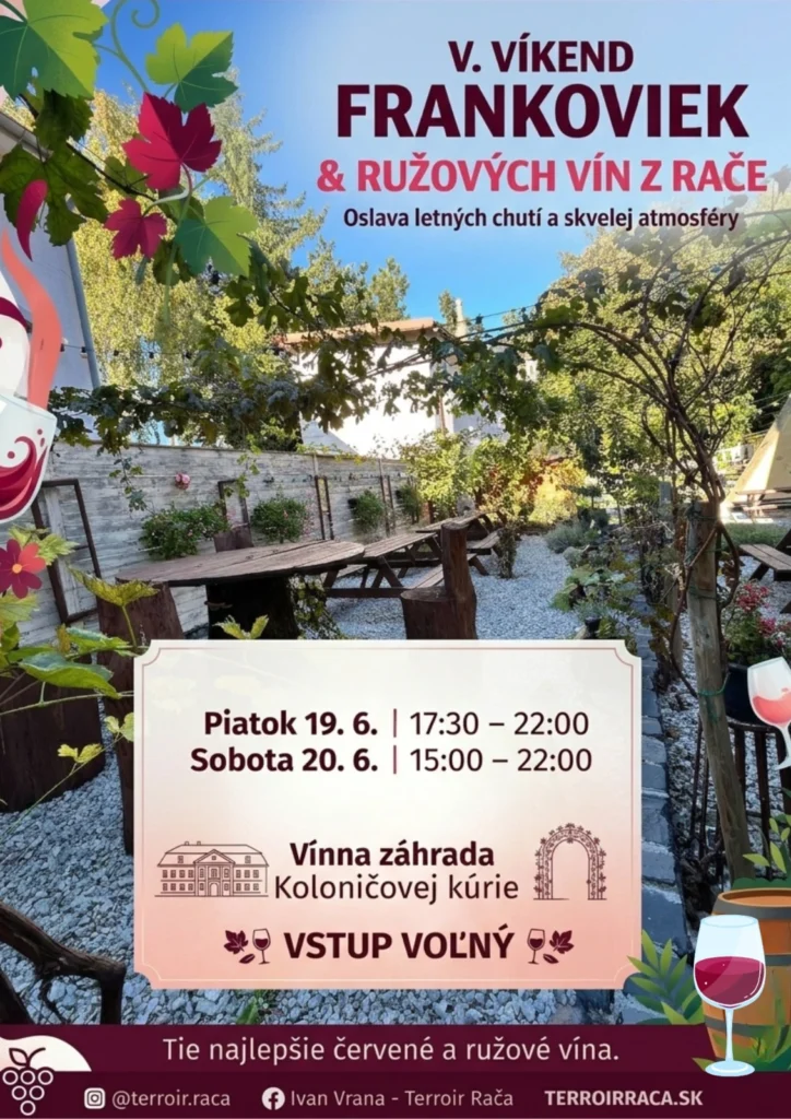 Združenie Terroir Rača organizuje vinárske podujatie Víkend Frankovky modrej a ružových vín
